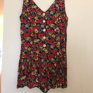 Vintage 1990’s floral rayon Express romper